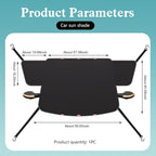 Car Windshield Sun Shade, Thickened 2-in-1 Car Sun Shade & Snow Shield, All-Season Windshield Cover with Reflective Strips and Rearview Mirror Protectors, Universal for Most Cars (Black)