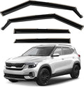 GrandWheel Window Deflectors Smoke Tinted in-Channel Side Window Vent Visor Deflectors Rain Guards Compatible with Seltos 2021-2026 - 4pcs. GW0937