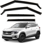 GrandWheel Window Deflectors Smoke Tinted in-Channel Side Window Vent Visor Deflectors Rain Guards Compatible with Seltos 2021-2026 - 4pcs. GW0937