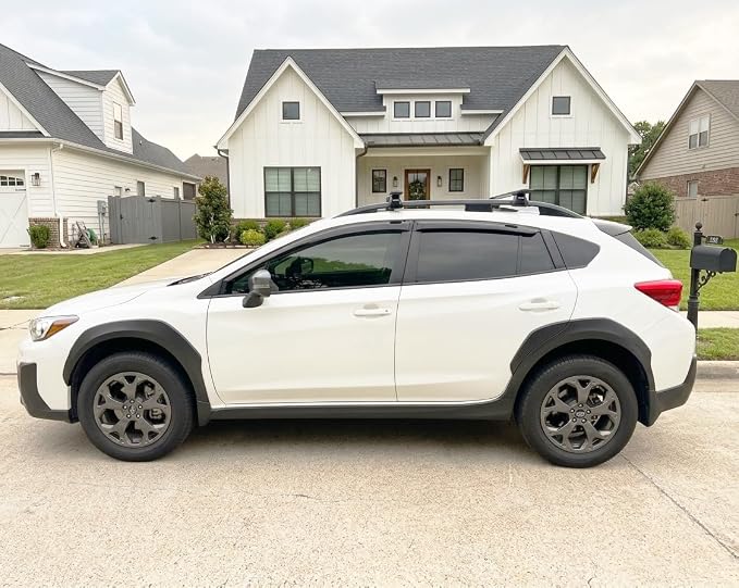 2018-2023 Tape-On Side Window Deflector Visors for Subaru Crosstrek & for Subaru Impreza Hatchback 2017-2023 Smoke Tinted Rain Guards