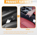 2 Pack Black Car Seat Gap Filler Organizer, Universal Car Seat Gap Plug with Seatbelt Slot, Anti-Drop Organizer for Keys Phones Storage for Auto Truck SUV