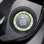 Car Bling Crystal Rhinestone Engine Start Ring Decals, 2 Pack Car Push Start Button Cover/Sticker, Key Ignition Knob Bling Ring, Sparkling Car Interior Accessories(Double Light Green)
