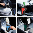 Cup Holder Phone Mount for Car, 2-in-1 Cup Holder Expander with Phone Mount, Universal Adjustable Phone Holder Mount, Long Arm & 360° Rotation for All Smartphones