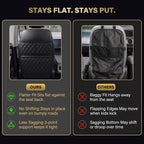 2 Pack Kick Mats Back Seat Protector, Seat Back Protector for Back of Front Seats Against Dirt, Scuffs & Scratches, 3 Storage Pockets, Easy to Clean, Black