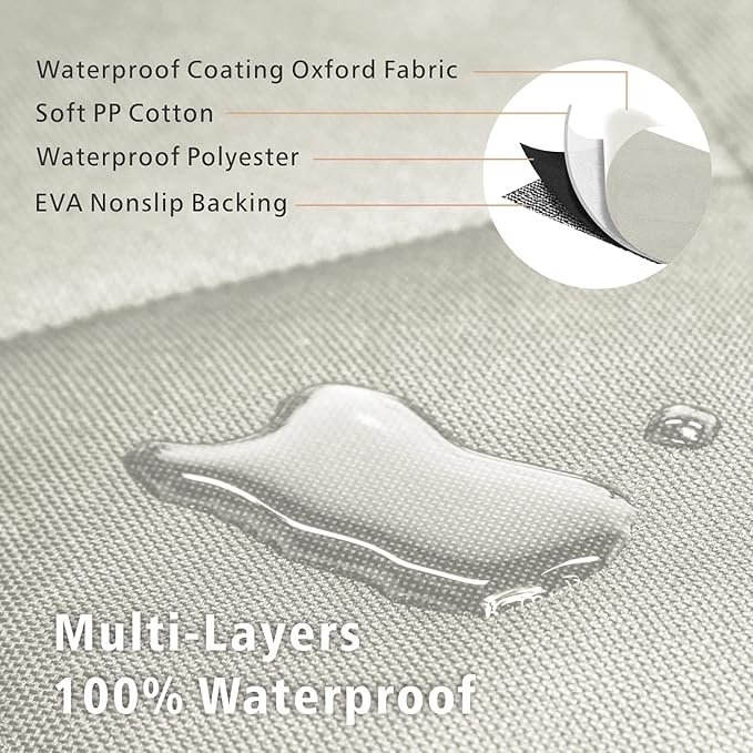 SUV Cargo Liner for Dogs, Water Resistant Pet Cargo Cover Dog Seat Cover Mat for SUVs Sedans Vans with Bumper Flap Protector, Non-Slip, Large Size Universal Fit, Beige