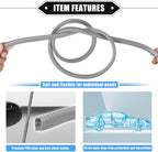 Car Door Edge Guard, 16.4ft U Shape Rubber Edge Trim Seal Strip Protector Universal for Car Truck ATV Boat Multifunctional No Glue PVC Iron Gray