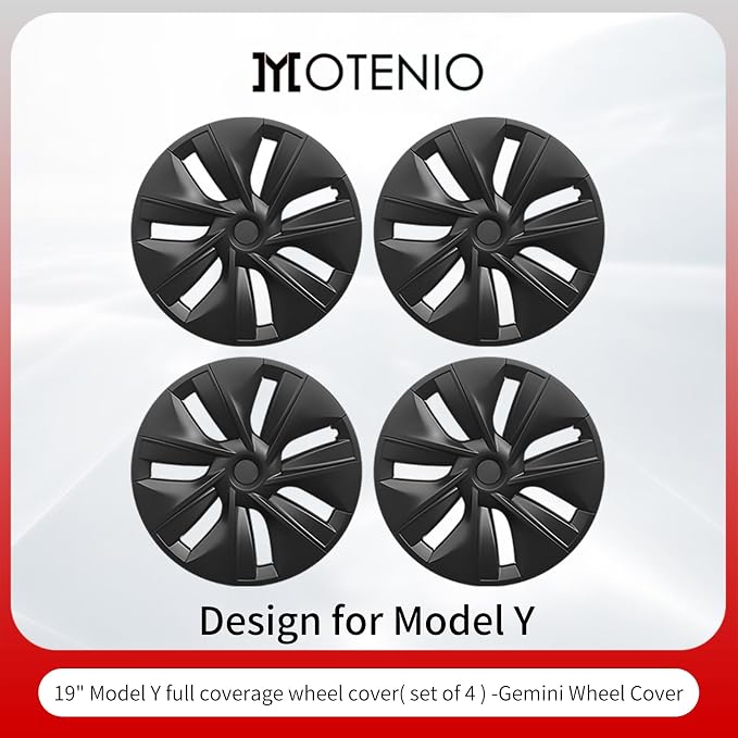 Wheel Cover for Tesla Model Y(2020-2024) 4PCS Hubcaps for Tesla Wheel Cover Model Y 19inch Rim Full Cover Hubcaps Accessories (Gemini Style, 19 inch)