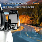 Passenger Right Side Upper Mirror Glass Replacement for Ford Transit 150 250 350 MK8 2014-2023 with Heated and 2 Metal Clips