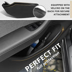 4PCS Door Organizer Tray Compatible with 2026 Model Y Juniper Performance/Premium/Standard Accessories Anti-Slip Easy to Clean Front & Rear Door Side Pocket Storage Box Tray (Full-Wrap)