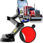 Cell Phone Mount for Truck Phone Holder for Truck Drivers - Heavy Duty Suction Cup + Dashboard Pad, iPhone Holder for Dashboard Window 16.9 inch Long, for iPhone & Samsung, Big Rig Trucker, Blue