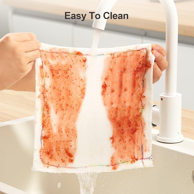 Cleaning Cloths, Reusable Multi-Purpose Cleaning Rags, Highly Absorbent Kitchen Dish Towels, Quick Drying, Counters & Washing Dishes,11.8" x11.8" - 20pcs