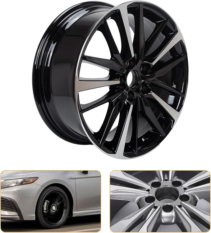 New 19x8" 19 Inch Aluminum Alloy Wheel Rim for Toyota Camry 2018-2022, OEM Design, Alloy Replacement Wheel, Super Duty Car Rims Replacement | Direct Fit - OE Stock Specs, Gloss Black