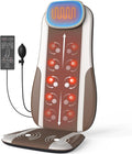 Shiatsu Back Massager with Heat, Massage Chair Pad Seat Cushion for Stress Relief, Deep Tissue Kneading & Roller, 2 Vibration Motors, Back Waist Hip Massager, PU Leather, with 2 Adapters