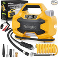 Portable DC 12V Heavy Duty Tire Inflator Dual Cylinders and Dual Motors Tire Pump 150PSI Air Pumps Auto Shutoff with Screen and LED Light Air Compressor for Pickup Truck ORVs SUVs Cars