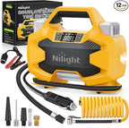 Portable DC 12V Heavy Duty Tire Inflator Dual Cylinders and Dual Motors Tire Pump 150PSI Air Pumps Auto Shutoff with Screen and LED Light Air Compressor for Pickup Truck ORVs SUVs Cars