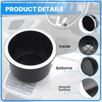 2 Piece Black Sofa Cup Holder Plastic for 2.83" to 3.7" Cups Base | Cupholder Insert for Car, Universal Drop In Cup Holder for Sofa Boat RV Couch Golf Pontoon Cart Truck Poker Table