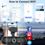 4 Channel Dash Cam Front and Rear Left Right, 360° View 1080P Car Dash Camera, Super Night Vision, G-Sensor,170° Wide Angle, Loop Recording, 24H Parking Monitor, WiFi & APP Control, 64GB SD Card