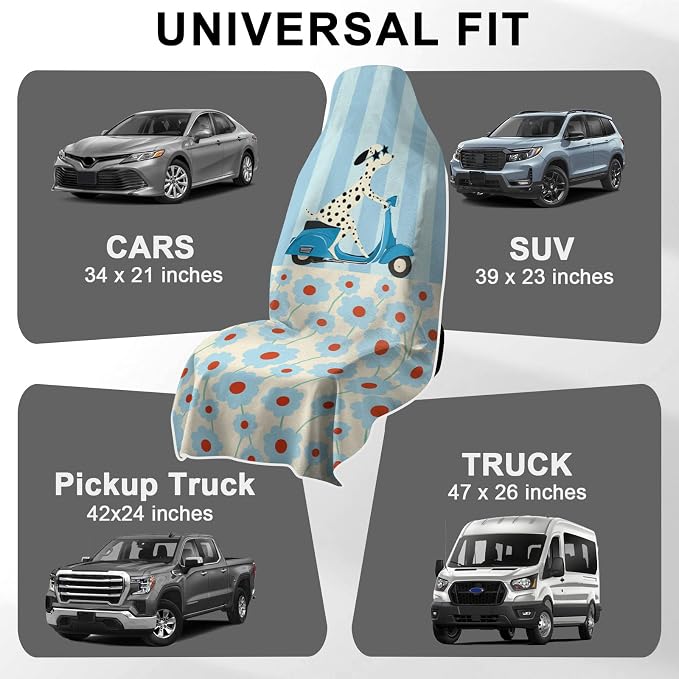 2 Pack Car Towels Seat Cover with Storage Bag, Multifunctional Microfiber Towel for Gym Outdoor Sport Running,Picnic, Beach, Pet Dog Travel,Fits Car SUV Truck (Scooter Dog)