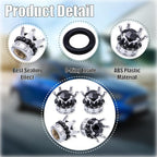 4PCS Crown Bling Tire Stem Valve Caps, Crystal Diamond Car Wheel Tire Valve Caps Universal Copper Core Stem Covers for Cars, SUV, Trucks, Bikes, Motorcycles, Bicycles (Silver & Black)