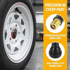 150PCS Car TR413 Tire Valve Stems | Rubber Snap-in Automotive Tire Stems for 0.59" Tubeless Rims Holes, Vehicle Tyre Valve Stem Replacement Accessories