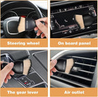 Car Interior Cleaning Brush, Car Duster Interior,Car Detailing Brush Dusting Brush,Car Interior Cleaning Tool, Auto Soft Hair Car Brush,Auto Interior Dust Brush for Air Vents(Brown Black)