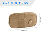 Car Sun Visor Organizer, Sunglass Holder and Storage Pocket, Card Cash Pouch with Multi-Pocket Net Zipper, Case Bag for License Pen Key, Auto Accessories for Truck, SUV, Van (Beige)