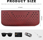 Car Seat Side Pocket Organizer, Auto Center Console Storage Pocket with Adhesive Tape, Multifunctional Leather Tray Pouch Sunglasses Holder for Car Seat Door Window (Wine Red)