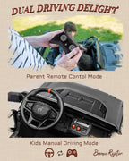 24V Ride on Toys for Big Kids, Licensed Ford Bronco Raptor Electric Car 2 Seater with Remote Control, Kids Ride on Cars w/ 2-Seater, 4.3 Mph Max Speed, Soft Start Function (24V, Black)