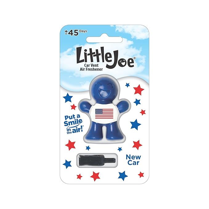 Little Joe 96419 USA Edition New Car Scent Car Air Freshener Vent Clip, Fights Odors for up to 45 Days, Long-Lasting Freshness, Cute Car Odor Eliminator, Pack of 1