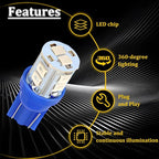 24PCS LED Interior Car Lights, T10 31mm 41mm Dome Bulb Kit, Blue | 194 168 2825 DE3175 578 sockets, alloy PCB, output for map trunk license tag, plug in, automotive accessories