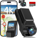 4K+1080P Dash Cam Front and Rear, Built-in WiFi GPS, 32GB SD Card Included | 2.0" IPS Screen, App Controls, Night Vision, 170° Wide Angle, G-Sensor Lock, Loop Recording, 24H Parking Mode, Quick Install