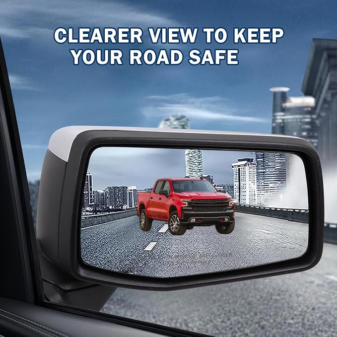 Right Passenger Side Mirror Compatible With 2019-2025 Chevy Silverado 1500 With Manual Folding Power Glass Temperature Sensor Non-Heated Without Turn Signal Chrome Replace#GM1321582(5Pins)