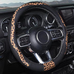 16 inch Steering Wheel Cover Cheetah Print, Breathable Microfiber Leather Compatible Large-Size for F150 F250 F350 Ram 4Runner Tacoma Tundra Range Rover Model Car Accessories for Women Men