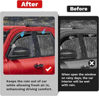 Window Visors Rain Guards for 2025 2026 Toyota 4Runner Accessories, Outside-Mount Tape-On Side Window Wind Deflectors Vent Visors Shades Rainproof 4PCS