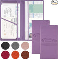 2Pack Car Registration and Insurance Holder,Car Document Holder for Cards License with Magnetic Shut,Vehicle Glove Box Car Organizer for Documents, Cards, License(Purple)