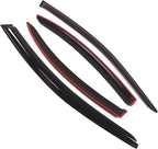 WD2-097 Dark Smoke 4 Pcs Set Window Visor (Outside Mount) Deflector Rain Guard Compatible with 2001-2006 Dodge Stratus