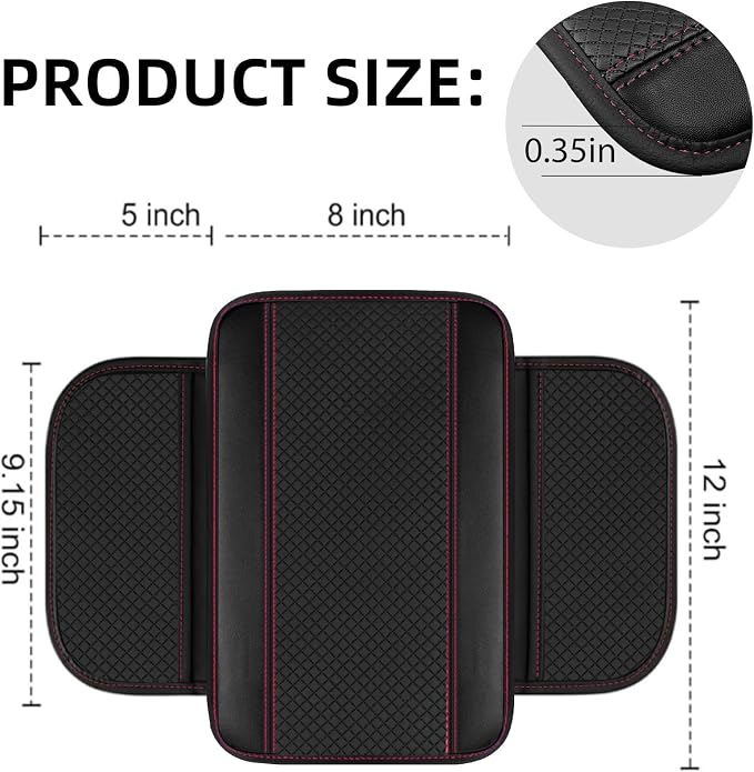 14 PCS Leather Car Seat Covers Full Set, 14.5”-15'' Sporty Steering Wheel Cover Universal, Center Console Cover, Seat Belt Cushion, Cup Holder Coaster, Car Interior Set Pink