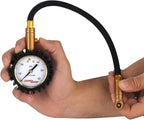 RH60XA Tire Pressure Gauge with Hose and Protective Rubber Guard, Angled Swivel Chuck, 60 PSI
