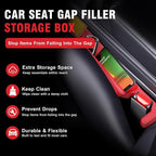 2PCS Car Seat Gap Filler, Automotive Seat Organizer Fill The Gap Between Seat and Console, Universal Car Storage Box Inserts Fill The Gap Between Seat &Console for Coins Wallets Keys (Red)