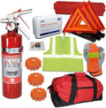 DOT ANSI OSHA Roadside Safety Kit – Includes US-Made 1A:10BC Fire Extinguisher, LED Flares, Hi-Vis Gear – for Fleet Vehicles, Construction Crews & Commercial Drivers Needing Night Visibility