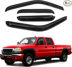 Silverado Rain Guards - Window Visors for Chevrolet/Chevy Silverado/GMC Sierra 1500 2500 3500 Classic Body 2001-2007, Outside-Mount Window Wind Deflectors for Sierra Accessories, Vent Visors