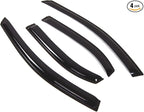 Outside Mount Window Vent Visors Rain Guards Compatible with Pontiac Sunfire 1995-2005 | Side Window Wind Deflectors Rain Shields | Black Tinted, 4 Pcs Set, BGWV-061-2