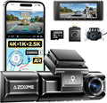 M550 Max 4K 3 Channel Dash Cam, Dual STARVIS 2 Sensors, 4K+2.5K+1080P Front and Rear Inside Triple Car Camera, Built-in WiFi GPS, 64GB Card Included, IR Night Vision, Ride Share Accessories