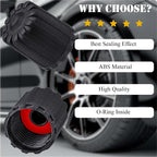 10PCS TPMS Tire Valve Stem Caps, Plastic Wheel Tire Valve Stem, with O-Ring Rubber Seal, Universal Tire Valve Stem Covers for Cars, SUV, Trucks, Bikes, Motorcycles, Bicycles(Black)