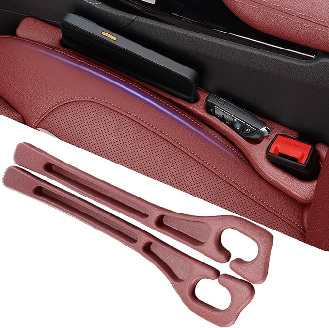 Car Seat Gap Filler Organizer Universal for Car SUV Truck Accessories Seat Gap Plug Blocker with Storage Slot Red 2 Pack