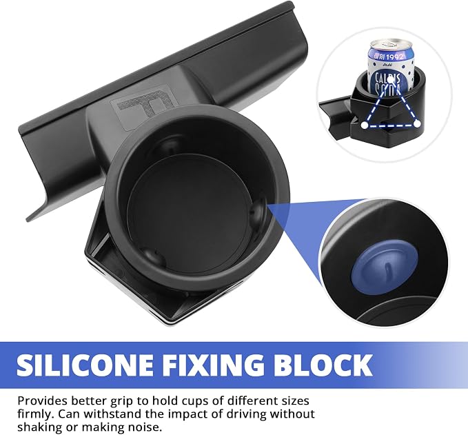 Car Door Cup Holder for 2021-2025 2026 Ford F-150 F150 Accessories Cup Holder Expander with Card Slot Anti-Shake&Noiseless Drink Holder Insert for Car Daily Driving