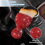 Bling Car Detailing Brush, Crystal Rhinestone Non-Scratch Vehicle Cleaning Dust Brush for Air Vent & Dashboard, Soft Bristles Automotive Interior Cleaning Tool, Universal Fit (Red)