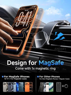 Car Phone Holder for MagSafe [360° Adjustable Memory Alloy Arm | 2400gf Strong Magnetic Power] Bendable Car Mount, Phone Holders for Your Car with Dashboard Pad for iPhone 17-12 All Smartphones
