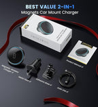 Magnetic Wireless Car Charger - Car Mount Charger for iPhone 17Pro Accessories,Magnetic Phone Holder for iPhone 16Pro Max/16e/15/14/13/12