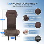 Coverado Summer Ventilated Car Seat Cushion, 12V-24V Dual Blowing & Suction Cooling Pad with 8 Turbo Fans, 3-Speed Adjustable Universal Fit for Car, SUV, Truck & Van - Brown